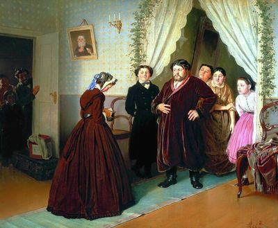 «Приезд гувернантки в купеческий дом», 1866