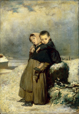 Дети-сироты на кладбище. 1864