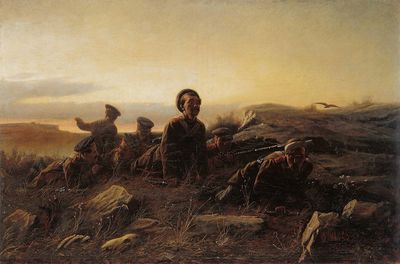 Пластуны под Севастополем . 1874
