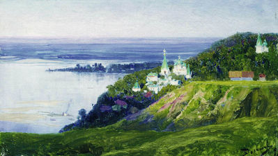 Монастырь над рекой. 1898