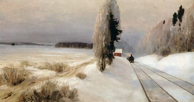 Железная дорога близ станции Тарусская. 1903