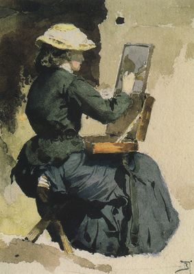Портрет Н.В.Якунчиковой (Поленовой) за этюдом. 1882