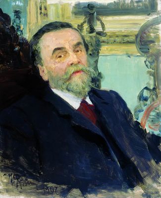 Портрет собирателя картин и рисунков русских художников и.Е. Цветкова. 1907
