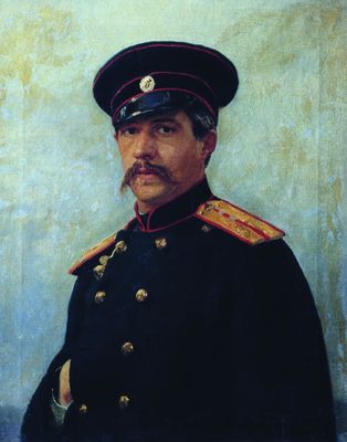 Портрет военного инженера, штабс-капитана А.А. Шевцова (1847-1919), брата жены художника. 1876