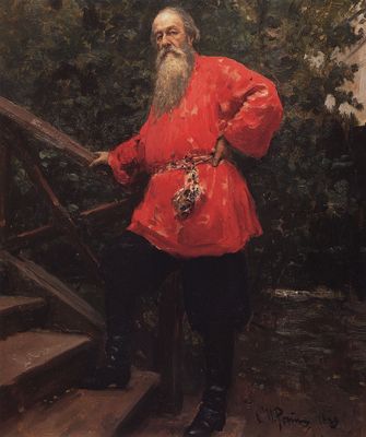 В.В. Стасов на даче в деревне Старожиловка близ Парголова. 1889