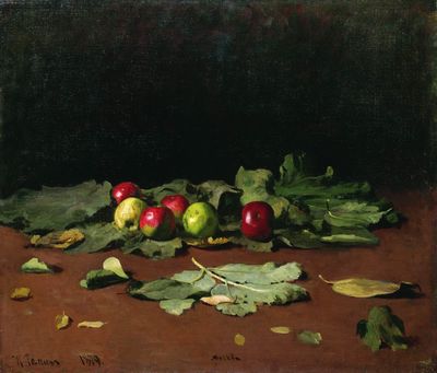 Яблоки и листья. 1879
