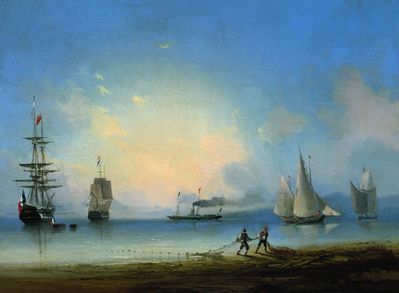 «Русский и французский фрегаты», 1854