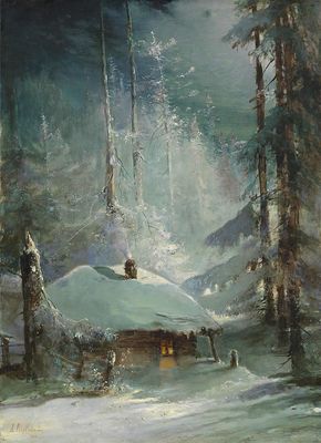 "Хижина в зимнем лесу", 1888
