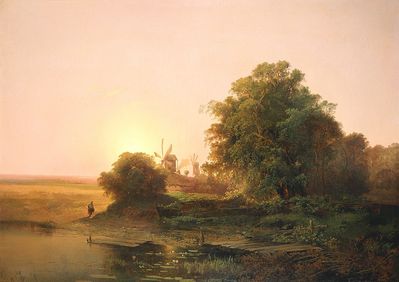 "Летний пейзаж с мельницами", 1859