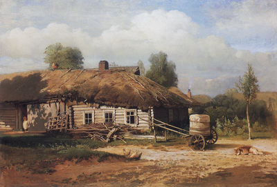 "Пейзаж с избушкой", 1866