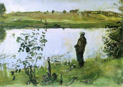 Художник К.А. Коровин на берегу реки. 1905