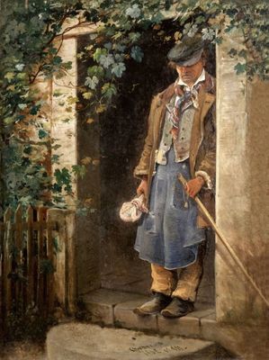 «В Криппене. Мужчина на пороге дома», 1862