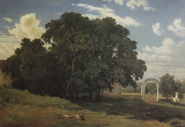 У церковной ограды. Валаам. 1867