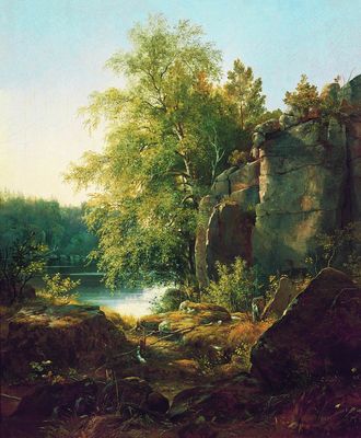 Вид на острове Валааме. 1858 Этюд