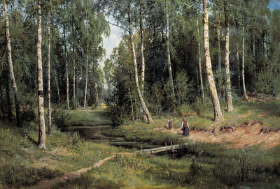 "Ручей в березов лесу", 1883