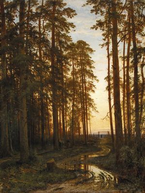 «Вечер в сосновом лесу», 1875
