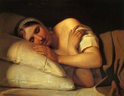"Спящая девушка",  1840-е