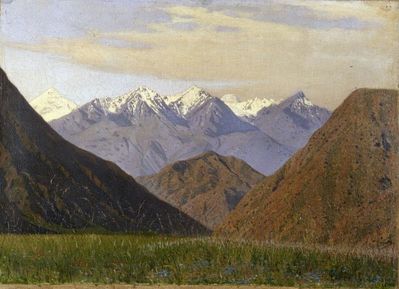 "Снеговые вершины хребта Кыргызин Алатау", 1870