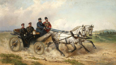 Царь Александр III и кайзер Вильгельм в ландо. 1888