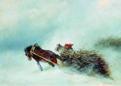 С хворостом. 1870-е