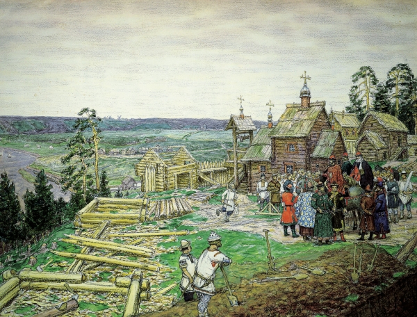 Основание Кремля. Постройка новых стен Кремля Юрием Долгоруким в 1156 году. 1917