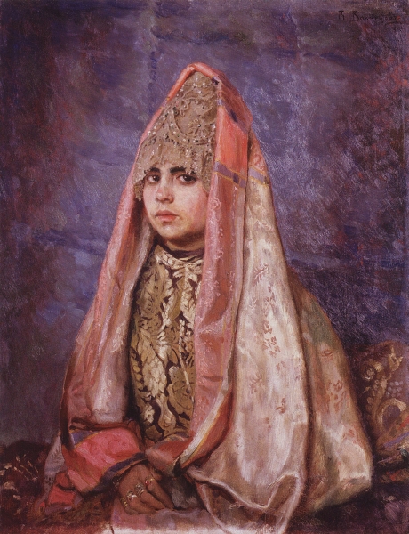 Боярышня (Портрет В.С.Мамонтовой). 1884