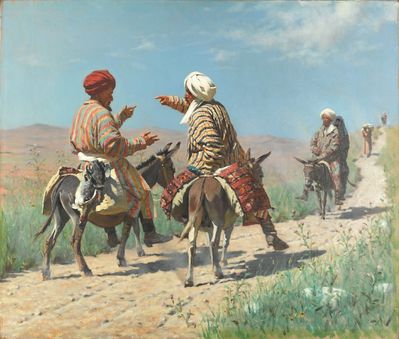 "Мулла Рахим и мулла Керим по дороге на базар ссорятся", 1873