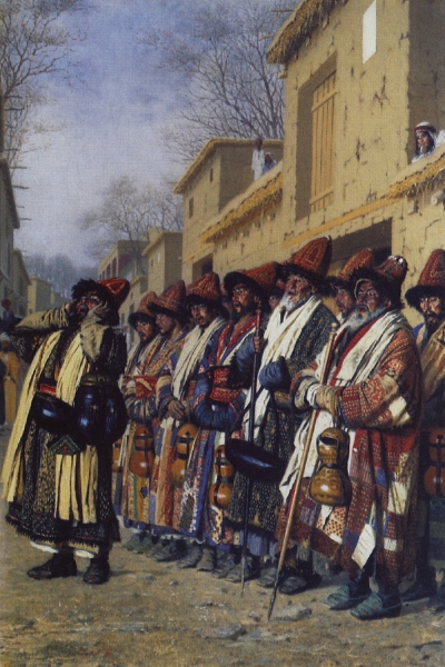 Хор дервишей, просящих милостыню. Ташкент. 1870