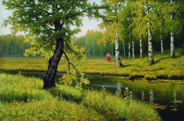 Летний пейзаж с девочкой. 1910-e