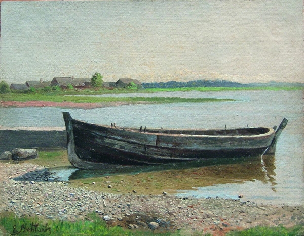 Лодка на реке. 1880-e