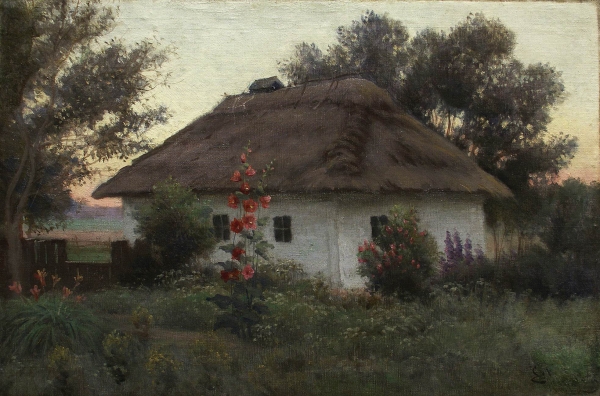 Украинский пейзаж с хатой. 1910