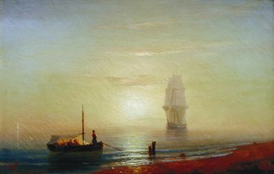 "Закат на море", 1848