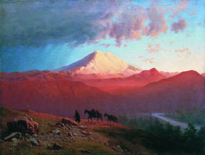 Эльбрус в закатном освещении. 1883