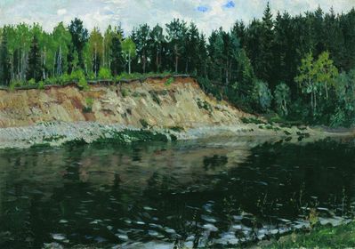 Река. Обрывистый берег. 1918