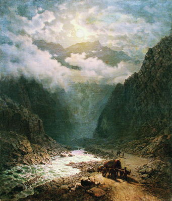 Река в ущелье. 1890-е