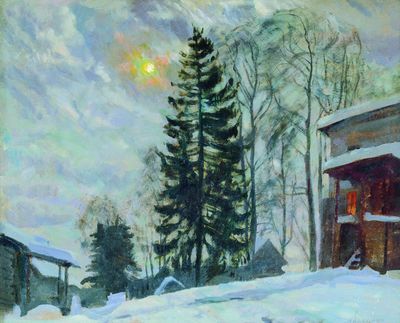 Усадьба зимой. 1918