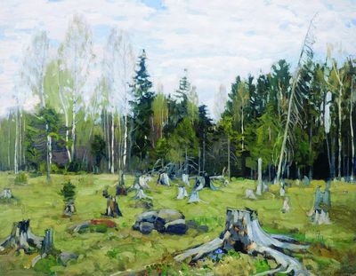 Лесная вырубка. (Сумерки). 1909