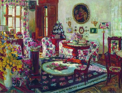 Малая гостиная в имении "Брасово". 1916