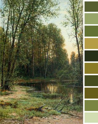 "Речная заводь в лесу", 1880-е